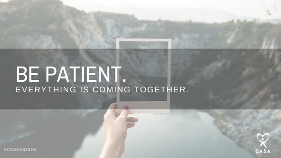 Be patient. Everything is coming together.